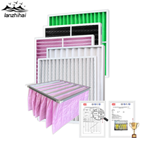 Filter Pembersih Udara Kelas F7 Baru - Ramah Lingkungan, Serat Buatan, Rangka Aluminium, Tekanan Rendah