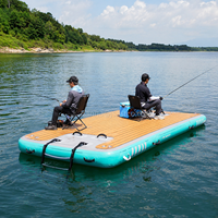 Plateforme flottante gonflable durable avec échelle pour lac, océan, piscine et activités nautiques