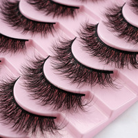 Kit de 8 paires de faux cils en vison synthétique Ahrikiss Cruelty Free, légers, effet naturel œil de chat, avec colle à cils et pince à épiler (Ethereal)