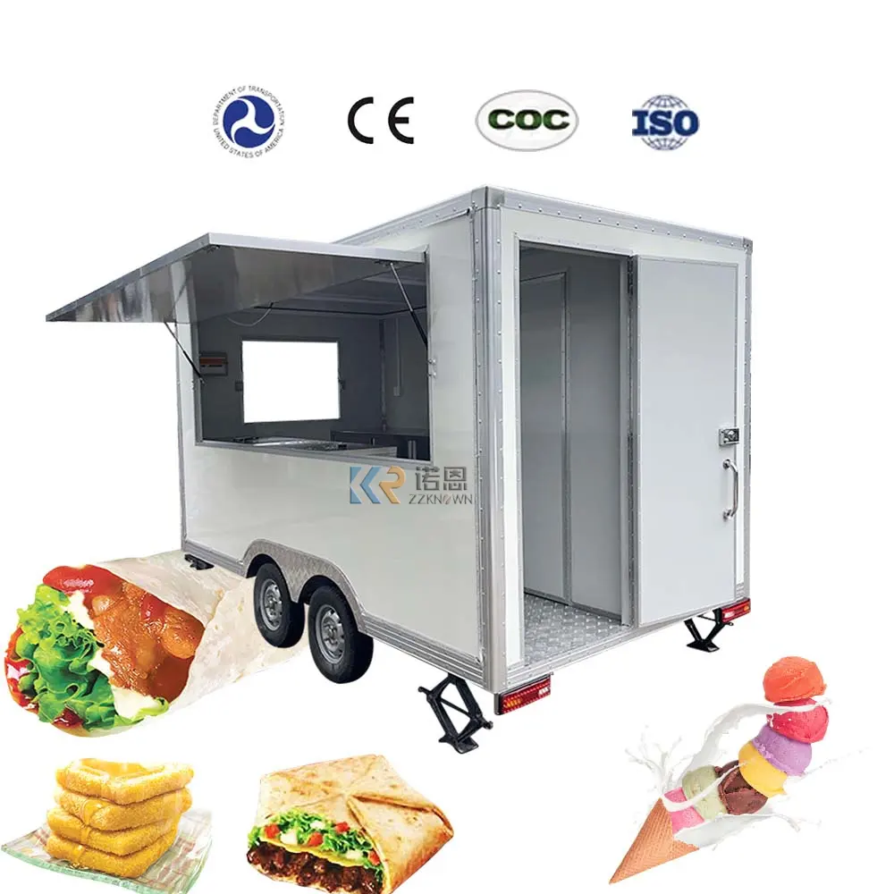 Camion alimentaire mobile Chariot à hot-dogs et desserts Remorque de snack-bar avec cuisine complète À vendre Camion de restauration rapide