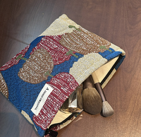 Pochette de toilette portable en toile contrastante à imprimé léopard, tricotée et sérigraphiée, pour rangement de produits de soin Joker