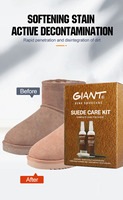 Kit d'entretien pour chaussures en daim, conditionneur et imperméabilisant, brosse à chaussures, gomme anti-rayures avec nettoyant pour le service des chaussures