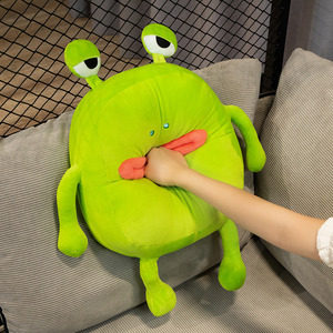 Cuscino a Forma di Rana, Peluche Cartoonesco per Dormire, in Memory Foam, Sfoderabile e Lavabile, per Studenti e Bambini, Giocattolo Peluche Carino e Divertente - Product Image 2