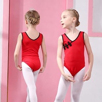 Justaucorps de ballet sans manches de style chinois, en coton, pour filles, pour la pratique de la danse.