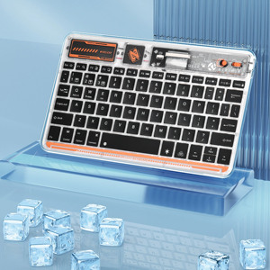 COTECi, tamaño pequeño, 78 teclas, teclado inalámbrico retroiluminado RGB para ordenador portátil/tableta/oficina, funda transparente, función silenciosa, óptico, nuevo - Product Image 2