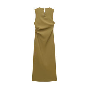 SHENZHU mujer 2024 principios de otoño nueva moda estilo francés cuello redondo sin mangas <span class=keywords><strong>Midi</strong></span> <span class=keywords><strong>vestido</strong></span> con <span class=keywords><strong>hombreras</strong></span> 3897162 - Product Image 2