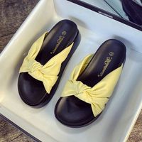 Sandales à plateforme pour femmes, tissu en microfibre, bout ouvert noué, chaussures décontractées d'été confortables pour femmes, semelle intermédiaire en EVA, tailles 31-44