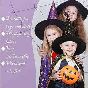 Disfraz de Bruja Infantil para Halloween, Capa de Cinco Estrellas para Niños y Adultos - Product Image 2