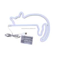 Lumière néon LED en acrylique en forme de chat paresseux, à suspendre au mur, alimentation par batterie ou USB, contrôle par bouton, CRI 60, pour décoration intérieure romantique ou de fêtes