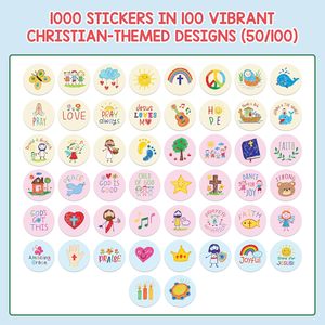 Pegatinas Cristianas <span class=keywords><strong>para</strong></span> Niños al por Mayor - 50 Hojas con 100 Diseños Coloridos e Inspiradores <span class=keywords><strong>para</strong></span> Actividades Escolares - Product Image 4