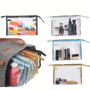 Make up <b>Bag</b> Organizer Travel Toiletry <b>Bags</b> <b>Transparent</b> PVC Cosmetic Plastic <b>Makeup</b> With Logo Custom Toiletries, Beauty - Product Image 3
