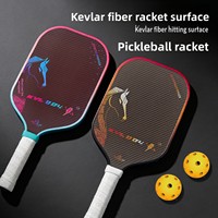 Raquette de Pickleball He Yuan 1-LDA17 en Fibre de Kevlar avec Tissu Aramide Kevlar et Noyau EPP Pressé à Chaud 42cm X 16mm 225-235g