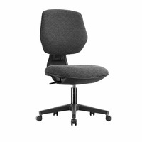 Chaise de bureau en tissu sans accoudoirs, ergonomique, pivotante, réglable en hauteur, sur roulettes, pour bureau d'étude