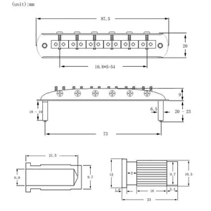 Puente de <span class=keywords><strong>Guitarra</strong></span> Jazz Master de Metal Cromado para Guitarras Estilo Jazz Master, Jaguar y Mustang, Accesorios para <span class=keywords><strong>Guitarra</strong></span> - Product Image 6