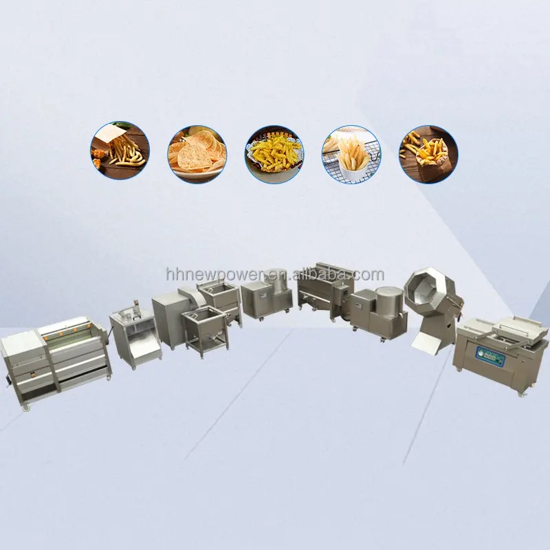 304 vollautomatische Produktion von Bratkartonschips IQF Pommes-Herstellungsmaschine Frozen Fries-Verarbeitungsanlage