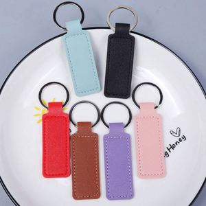 Promotional Gifts Leather <b>Key</b> Holder <b>Ring</b> Pu Leather <b>Key</b> Chain Custom Debossed Logo Pu Leather Keychain for Party Gift - Product Image 1