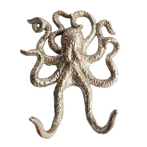 Cast di ferro polpo cremagliera del vino per appendere a parete - Product Image 1