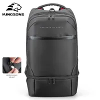 Деловой рюкзак Kingsons, водонепроницаемый мужской рюкзак, сумка для ноутбука с usb-разъемом для мужчин, умный рюкзак