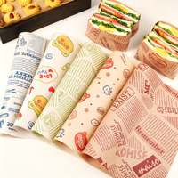 Kertas Pembungkus Burger Sandwich Anti Minyak Berlapis Lilin, Kemasan Hamburger Food Grade dengan Logo Custom