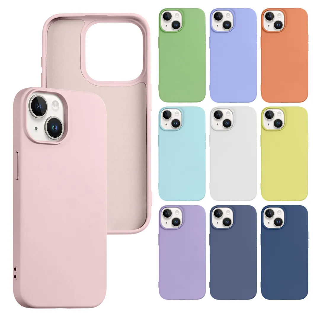 Capa de silicone para celular Apple iPhone 12 13 14 15 Pro Max, de borracha macia e barata de alta qualidade, real e original