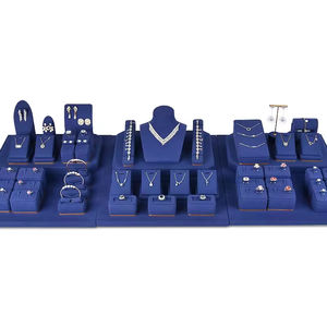 Juego de Exhibidores de Joyería Azules para Manualidades, Exhibidores de Joyería de Lujo para Tiendas Minoristas - Product Image 2