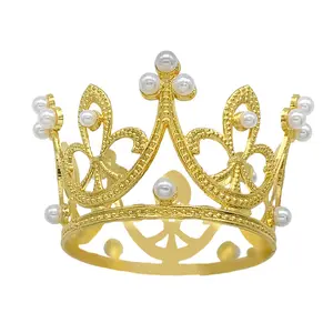 Children's Crown Cake dessert table decoration, Birthday Mini small crown headdress, flower accessories toy crown