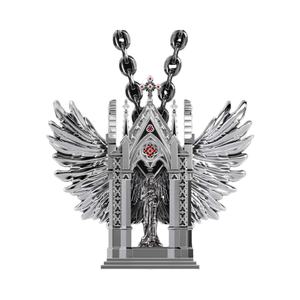 Collar de Ángel Gótico, Colgante de Alas Vintage con Llave, Crucifijo de Acero Inoxidable, Joyería Retro para Hombres y Mujeres, Estilo Punk, Regalo - Product Image 3