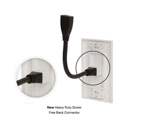Câble vidéo mural à port unique Pigtail <span class=keywords><strong>Hdmi</strong></span> Wall Plate Prise <span class=keywords><strong>HDMI</strong></span> vers prise avec câble 6 pouces 4K UHD, ARC et Ethernet Pass-Thru - Product Image 3