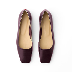 Zapatos Planos de Mujer con Punta Cuadrada, de Piel, Elegantes, Sencillos, Casuales, Cómodos, Suaves, Tipo Bailarina, Talla Personalizada - Product Image 3