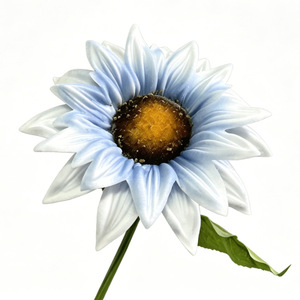 Tournesols artificiels en soie Meiduo Flower Industry, branche unique, orange, jaune clair, rose, bleu ciel, pour la décoration intérieure, Noël - Product Image 3