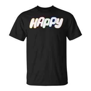 Camiseta Happy Wootteo K-Pop Linda, Negra, Manga Corta, Unisex, Cuello Redondo, Impresión Digital, Actividades Promocionales, Adulto - Product Image 1