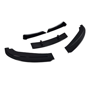 ลิ้นกันชนหน้าสำหรับ BMW E90 ปี 2005-2008 สีดำเงา 5 ชิ้น ลายคาร์บอน - Product Image 3