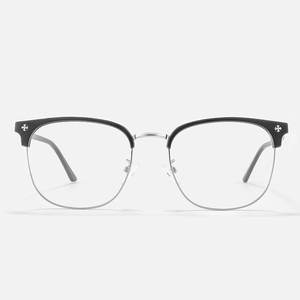 Lunettes de vue métalliques demi-cerclées Danyang 8041 pour hommes, avec verres en plastique antidérapants, style business décontracté - Product Image 2