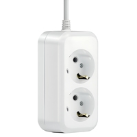 Multiprise industrielle AOTA 2 voies Schuko 16A 250V 2500W, ignifuge PC, certifiée CE, compacte, 2 prises, OEM