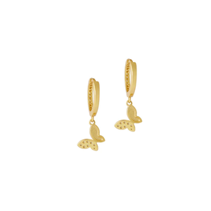 Boucles d'oreilles pendantes élégantes en forme de papillon avec diamants, en or massif 14 carats, diamants naturels, bijoux fins et délicats, cadeau quotidien pour femme - Product Image 5