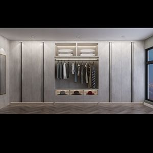 Système de rangement intelligent et écologique, moderne et luxueux, pour chambre à coucher, dressing, avec texture métallique personnalisée, peut être équipé - Product Image 2