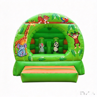 Petit parcours gonflable d'animaux de la jungle pour enfants, avec toboggan, jeux d'escalade et aire de jeux combinée, pour l'extérieur
