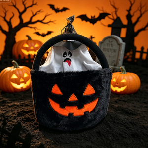 ถุงของขวัญฮาโลวีนปี 2026 ลายฟักทองผี สำหรับเด็ก ถุงใส่ขนม Trick or Treat กระเป๋าหิ้วแบบมีไฟ LED ตะกร้าตุ๊กตาเรืองแสง ของชำร่วยงานปาร์ตี้ - Product Image 5