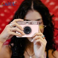 Sac pour appareil photo YCW Fashion Mini EVO horizontal rose clair rétro en cuir PU, étui de photographie numérique, protection personnalisée pour appareil photo
