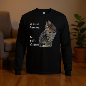 T-shirt à manches longues avec citation inspirante de Tabby Cat, design gris chaton - Product Image 3