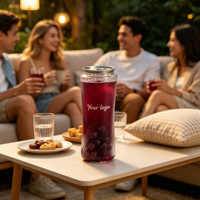 Canette de boisson en PET de 520 ml avec couvercle à clapet en aluminium facile à ouvrir, qualité alimentaire, transparente, logo personnalisé imprimé en sérigraphie pour soda et jus