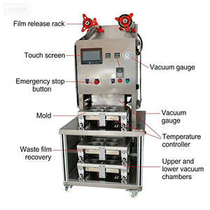 เครื่องซีลถาดขนาดใหญ่กึ่งอัตโนมัติแบบลม TEBAK สำหรับเครื่องบรรจุภัณฑ์เครื่องดื่ม บรรจุภัณฑ์สินค้า กล่องกระดาษ ไม้ - Product Image 2