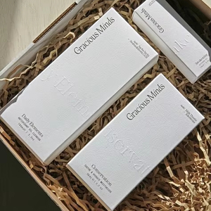 Tối giản màu đen trắng sang trọng dập nổi Bao bì hộp bông bền vững hộp giấy debossing Logo chăm sóc da Nước hoa Bao bì hộp - Product Image 2