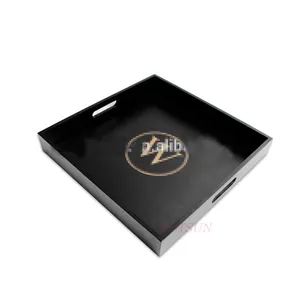 Custom Excellent Quality Black Plastic 5 Side Cube Tray Acrylic Serving Tray