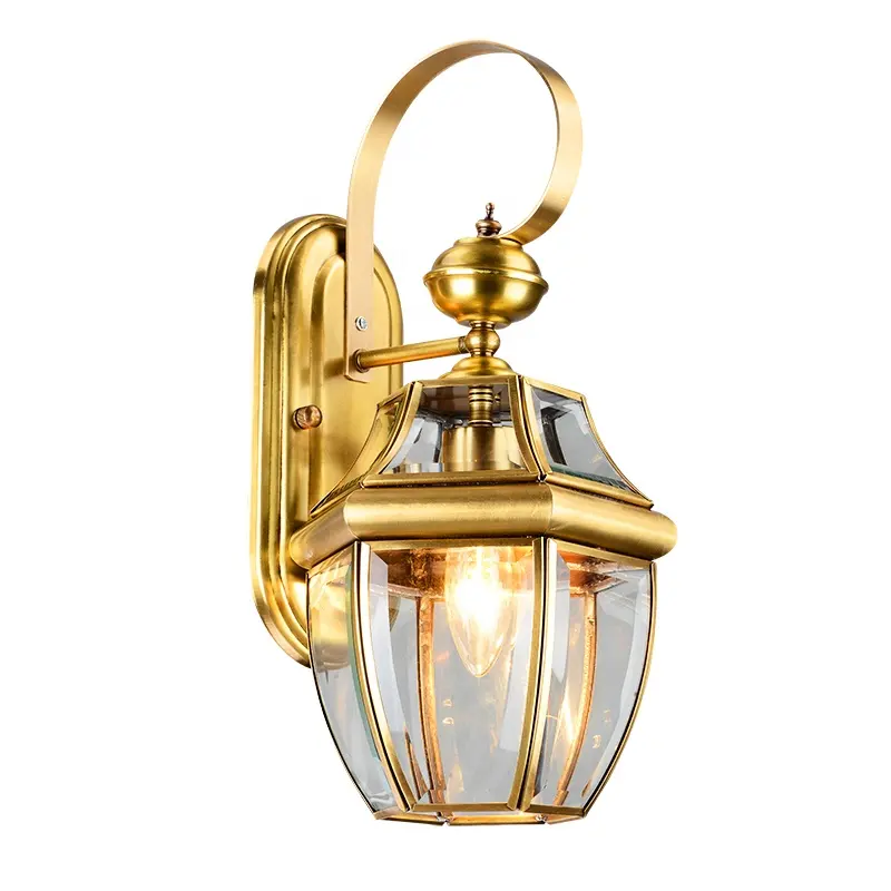 HITECDAD hot sale Brass exterior wall lamp outdoor lights wall mounted bulb luxury wall light