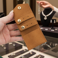 Bolsa de Joyería de Microfibra de Cuero, Pequeña y Linda, Portátil, Organizador de Joyería para Viajes, Ideal para Guardar Collares