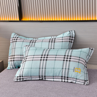 Grille géométrique Textiles de maison imprimés Euro Couvre-lit et taie d'oreiller Ensemble de draps Linge de lit Literie