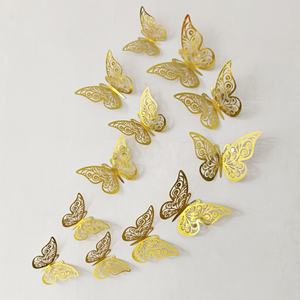 Decorazione <span class=keywords><strong>Murale</strong></span> 3D a Farfalla Rimovibile Adesivo Metallico per Camera da Letto Bambini Asilo Aula Decorazione per Feste - Product Image 4