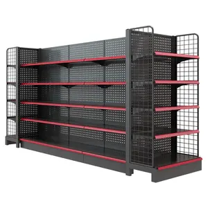 Rack personalizável de superfície de metal, estante para bebidas, estante para superfície, loja de conveniente, gondola