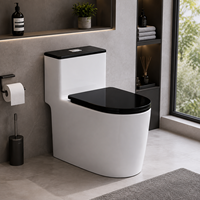 WC monobloc en céramique blanc à siphon, pour usage domestique, hôtelier et en villa, grand diamètre, anti-odeur et anti-éclaboussures